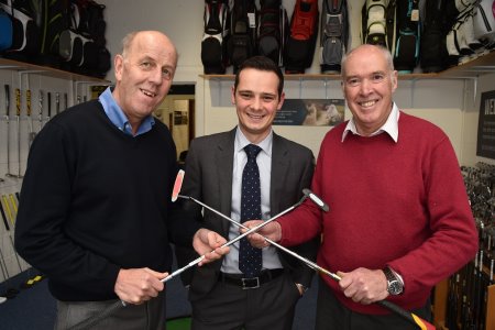 (from left) Peter Darnell, Sigma Golf; Matt Daily, Clydesdale Bank; and Richard Jewell, Sigma Golf