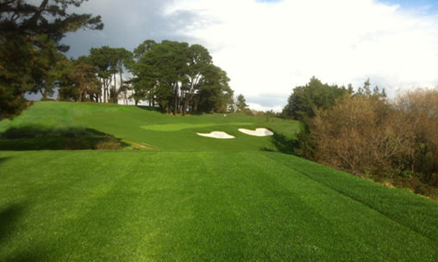 The new 10th green, viewed from the forward Men’s tees