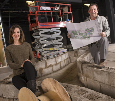 Elizabeth Perrin, co-founder & CEO of Treetop Adventure Golf and Chris Richards