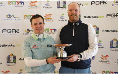 2015 Golfbreaks.com Fourball Championship Winners Matthew Cort (left) and Craig Shave