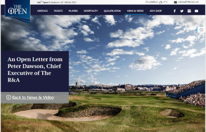 Open Golf website grab
