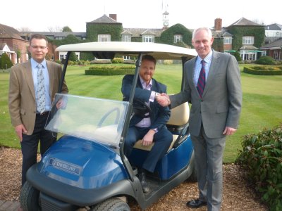 (from left) Philip Rosier, Director of Caddy Cars; Ian Knox, Director of Golf at The Belfry; Kevin Hart, Sales Director Golf, Club Car - Europe, Middle East and Africa