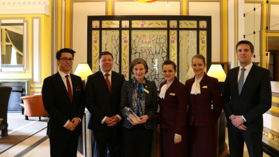 Paul Heery (General Manager, second from left) with some of the Guest Relations team and the award