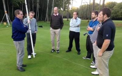 The students in a surveying exercise at Woking Golf Club with EIGCA Senior Member Tim Lobb