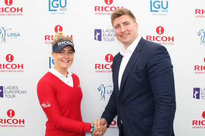 Charley Hull with Ross Marshall, Your Golf Travel Co Founder & Chief Executive