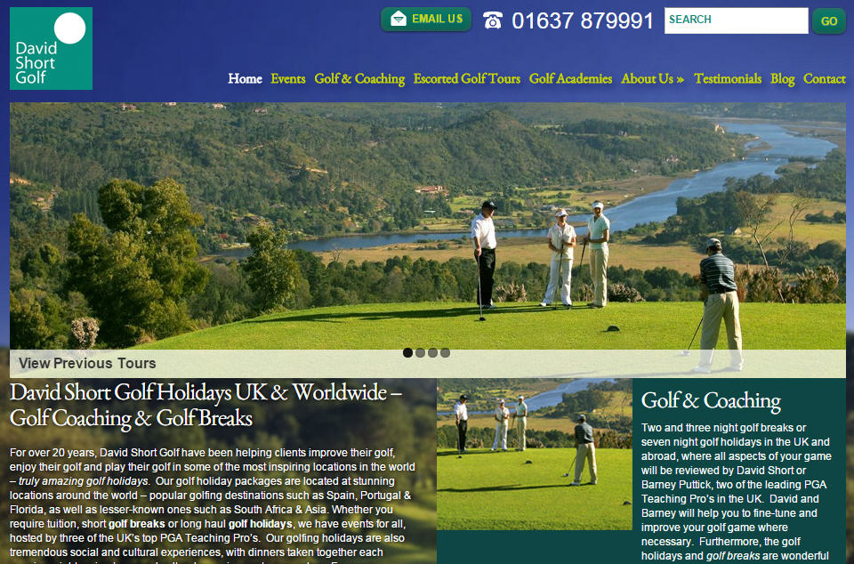 David Short Golf website