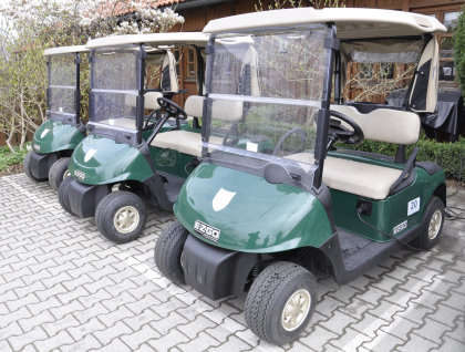 Part of the RXV golf car fleet