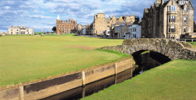 St Andrew Old Course 18th from Swilken Bridge