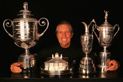 Gary Player and trophies