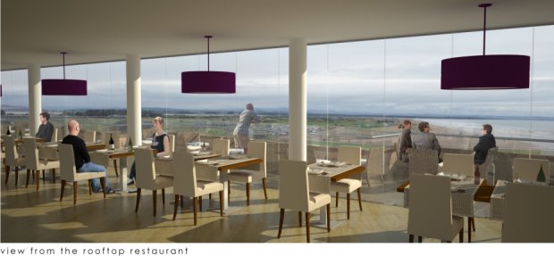View from proposed rooftop restaurant 