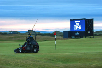 Toro mower out on The Old Course during The Open (courtesy of official St Andrews Links photographer Kevin Murray)