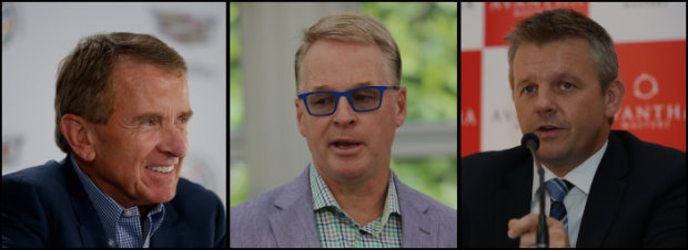 (from left) PGA TOUR Commissioner, Tim Finchem; European Tour Chief Executive, Keith Pelley; and Asian Tour CEO, Mike Kerr