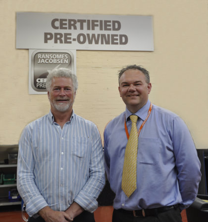 Mick Shaw (left), Ransomes Jacobsen’s newly appointed CPO Sales Manager with Customer Care Director Jason King