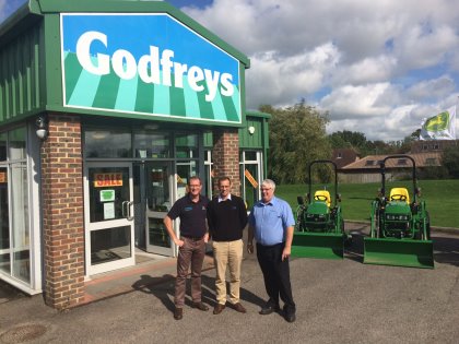 Peter Bateman, Director, Godfreys Golf & Turf (left), Tom Kenny, Group Course Manager, Mytime Active (centre) and Keith Rogers, Area Sales Manager, Godfreys (right)