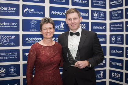 Catriona Matthew and Stephen Gallacher at the 2015 Scottish Golf Awards