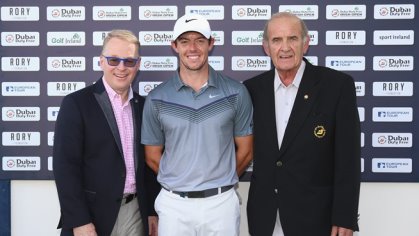 (from left) Keith Pelley, Rory McIlroy  and Colm McLoughlin, the Executive Vice Chairman of Dubai Duty Free, launch ticket sales for the 2016 Dubai Duty Free Irish Open
