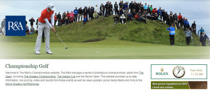 R&A Championship Golf web page