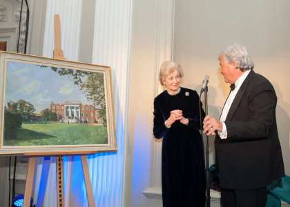 HRH Princess Alexandra with club vice-captain Charles Irving after unveiling Ken Howard’s painting