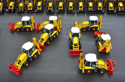The first batch of colourful limited edition machines to mark JCB's 70th anniversary