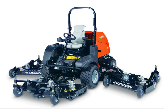 The all-new Jacobsen HR700 wide-area rotary mower has the ability to cut up to 25% more grass than a traditional 11-foot rotary mower