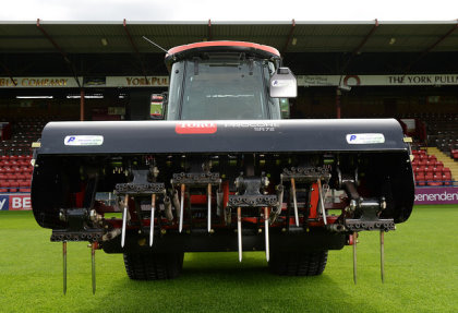 The Toro ProCore SR72 with solid tines ready for action