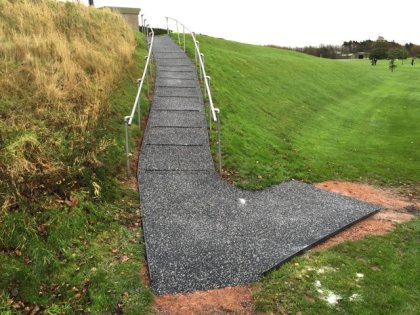 Trailflex, the highly flexible porous paving system, improving safety at Heysham Golf Club