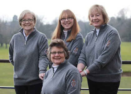 Incoming Royal Norwich club captain Angela Loveday (front) with (from left) Janet Clare, Jasmine Campbell and Cherry Bishop