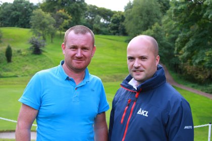 Scott Fraser, head greenkeeper at Easter Moffat Golf Club and Jamie Lees, Technical Area Sales Manager at ICL