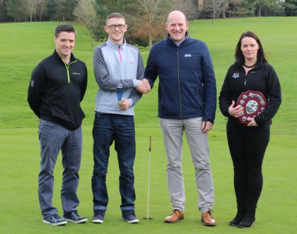 (from left) David Perdisatt the assistant Course Co-ordinator, William Fitzpatrick, Colman Warde – Country Manager, ICL and Aisling Mahon, Course Co-ordinator