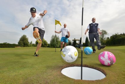 LAST Footgolf at the Shropshire Golf Centre near Telford SHROPSHIRE STAR STEVE LEATH COPYRIGHT EXPRESS AND STAR Trying it our L-R: Mark Shervill (Golf School Manager) from Madeley, Reggie Boycott from Ketley and General Manager: Stuart Perry. With Video.