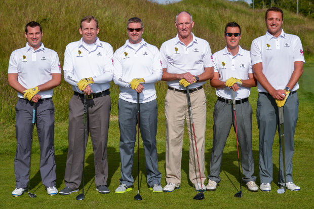 The six St Mellion Davida's Day 2016 Marathon golfers. From left Ben Waters, David Moon, Darren Gass, Allan Evans, Jason Avery and Ross Whitelock