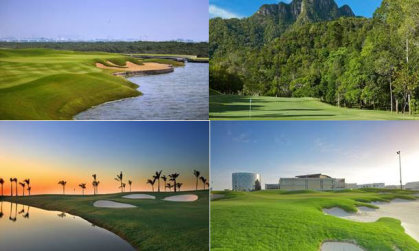 Award winners (clockwise from top left)Al Zorah Golf Club, Els Club Malaysia Teluk Datai, The Royal Club Bahrain, The Allegria 