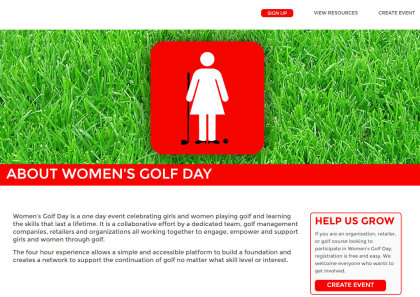 Women's Golf Day web page