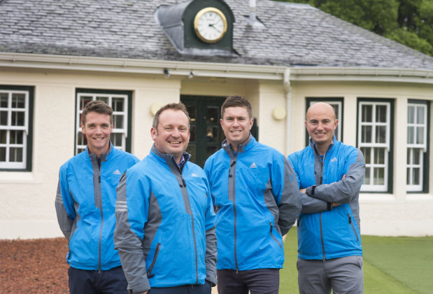 Members of The PGA National Golf Academy team: L to R: Calum Lawson (PGA Golf Professional), Andrew Jowett (PGA Head Professional), Fraser Dunlop (Academy Manager) and Matthew Galley (PGA Head of Instruction)