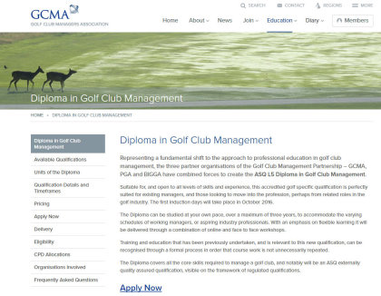 Golf Diploma webpage grab