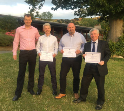 The Diploma recipients with CMAE’s Director of Education Michael Braidwood. From left to right Michael, Ian, Derek, Gay