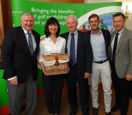 The runners-up from The European Tour, with Golf Foundation Chairman Stephen Lewis (left)