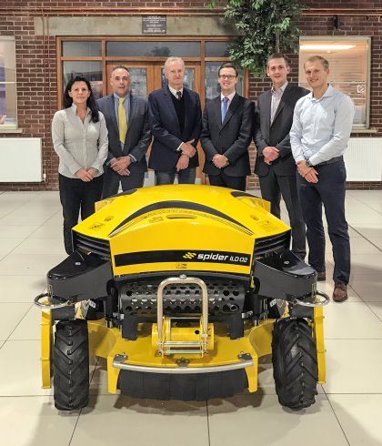 (from left) Pavlina Novakova, Marketing Manager, Spider; Nick Penn, Territory Sales Manager, Spider; Lubomir Dvorak, Managing Director, Spider; Alexander Scott, Managing Director, T H WHITE Group; Tim Lane, Director, Machinery Imports; and Lubor Hladik, Product & Customer Care Specialist, Spider