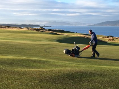 Castle Stuart Golf Links green cutting December 2016