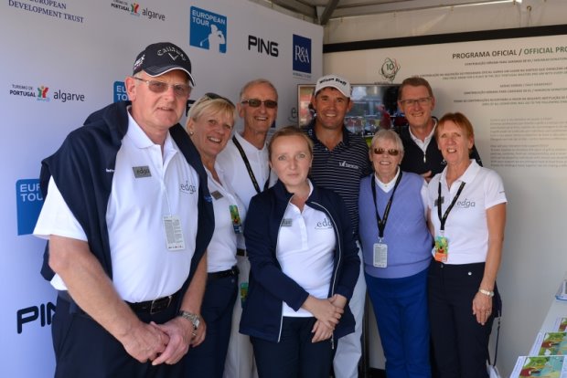Jana (centre) and team with Padraig Harrington at the Portugal Masters