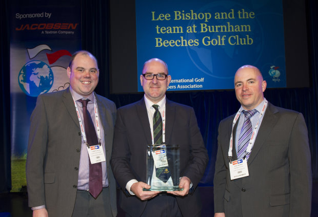 Lee Bishop and the Burnham Beeches GC team receive their award