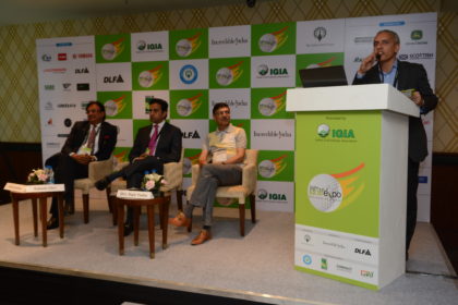 From left Anil Seolekar, Aakash Ohri, Rajiv Yadav and at the podium Rishi Narain