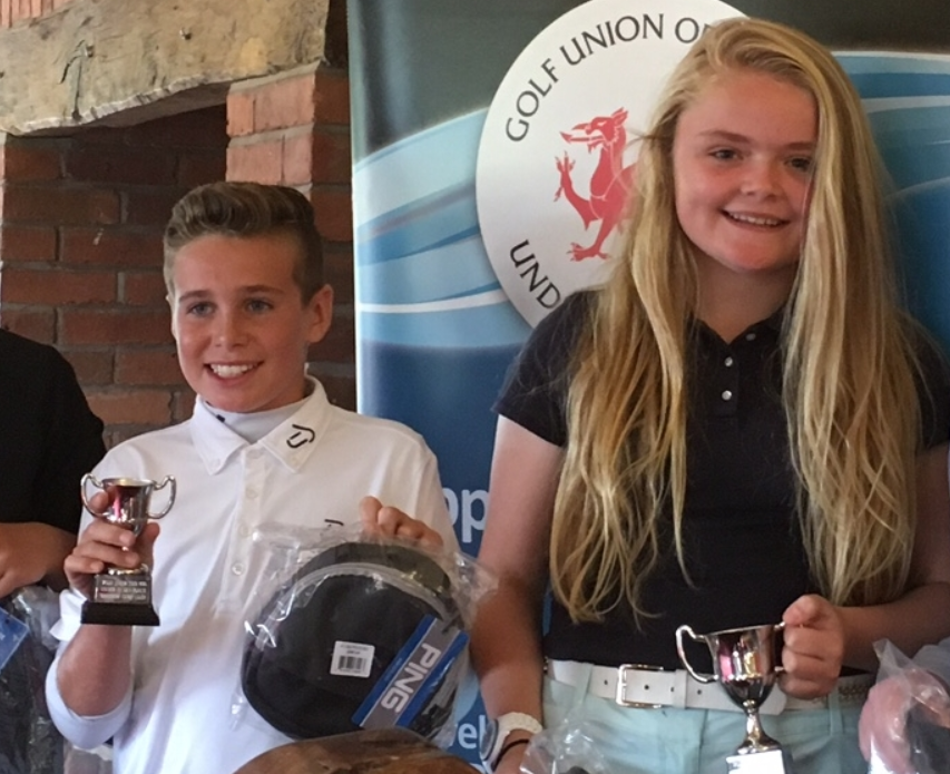 Two of last year's Junior Tour winners with their PING prizes,